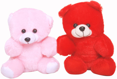 

Oril Set of Cute Soft Teddy Bear - 7 inch(Red, Pink), Pink;red