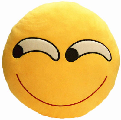 

Grab A Deal Soft Smiley Emoticon Yellow Round Cushion Pillow Stuffed Plush Toy Doll (Supercilious Look) - 12 inch(Yellow)