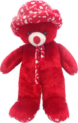 

Art N Hub Teddy With Cap (H- 81cm) - 81 cm(Red)