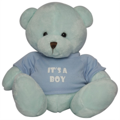 

Twisha Bear With T Shirt It's A Boy Blue Large - 20 cm(Multicolor)