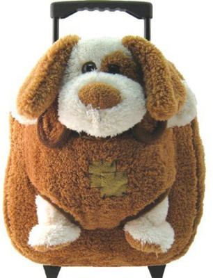 

Kreative Kids New Sweet Kid'S Plush Animal Puppy Rolling Backpack(Brown)