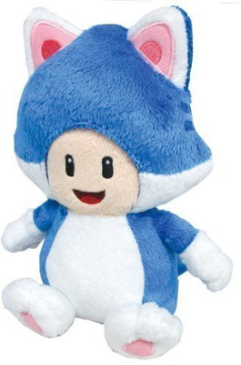 

Nintendo Super Mario World Neko Cat Toad 7" Plush Mario Doll - 7.9 inch(Blue)
