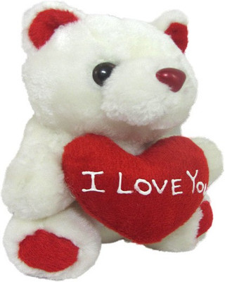 

Tickles Tiny Cute Teddy With I Love You Heart - 13 cm(White)