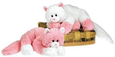 

Fiesta Toys 14" Pink And White Laydown Kitty Cat Plush Animal Assorted - 13 inch(Pink)