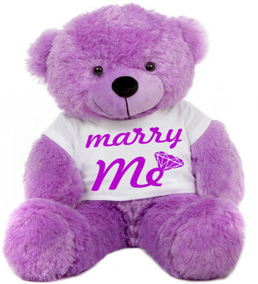 

Grab A Deal Big Teddy Bear wearing a Marry Me T-shirt - 24 inch(Purple)