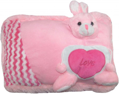 

Tickles Rabbit Cushion With Heart - 25 cm(Pink)