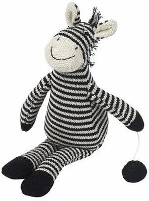 

Maison Chic 14" Black And White Zebra Knit Musical(White)