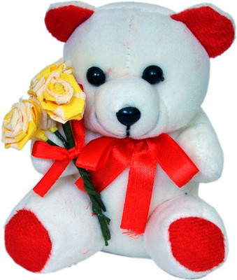 

Pingaksh Crafty Collection Beautiful Teddy with Yellow Friendship Flowers - 5 inch(White)