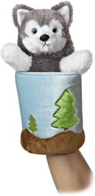 

Aurora World Popup Wolf Plush Puppet11" Tall(Grey)