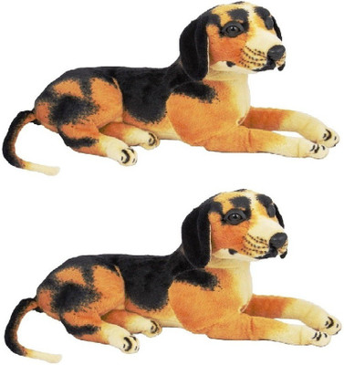 VRV Brown and Black Dog Soft Toys brothers 18 cm Brown VRV Soft Toys