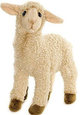 Hansa Sheep Plush Animal 11"White(Brown)
