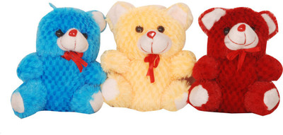 

Oril Set of 3 Soft Velvet Teddy - 8 inch(Red, Pink, Yellow), Pink;red;yellow