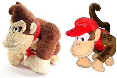 

Little Buddy Mario Plush Doll Set Of 2 Donkey Kong & Diddy Kong(Brown)