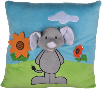 

Twisha Garden Elephant With Face Pillow - 13 inch(Blue, Green)