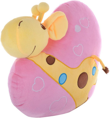 

Twisha Giraffe Heart Pillow - 16 inch(Yellow, Pink), Pink;yellow