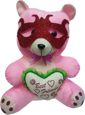 

Aparshi Pinky teddybear with designer mask stuffed soft toy - 45 cm(Pink)