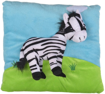 

Twisha Zebra With Face Pillow - 13 inch(Blue, Green)