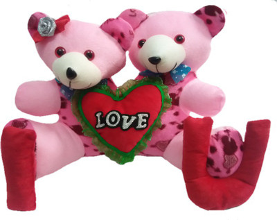 

Aparshi Couple I love you teddy bear stuffed soft toy - 38 cm(Pink)