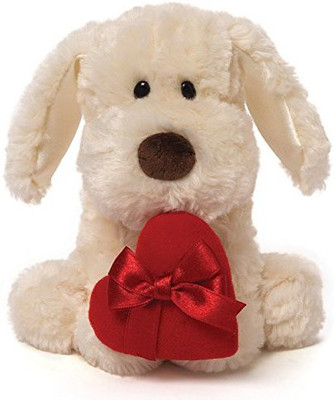 

Gund Valentine'S Cutesy White Dog Holding Red Heart - 5 inch(Brown)