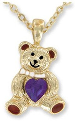 

DMM Teddy Bear Birthstone Necklace February Faux Amethyst - 125 inch(Brown)