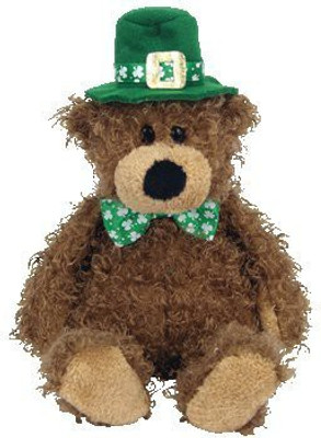 

ty Beanie Babies Lucky O'Day Irish Bear(Brown)