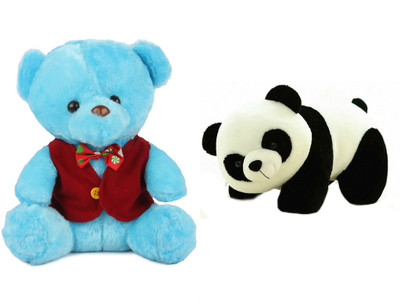 

Deals India Deals India Elegant imported teddy soft with jacket and Bow(asorted color)(30 cm) and Panda Soft toy (26cm) (set of 2) combo - 26 cm(Multicolor)