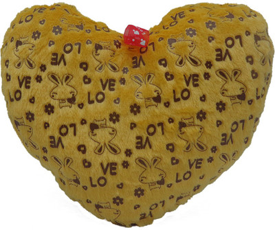 Art N Hub Printed Love Heart Cushion (L-36cm) - 28 cm(Yellow)