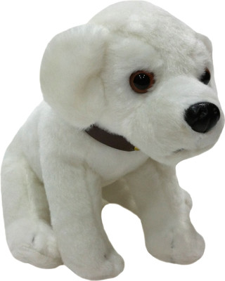 Soft Buddies Sitting Labrador Dog - White - 8 inch(White)