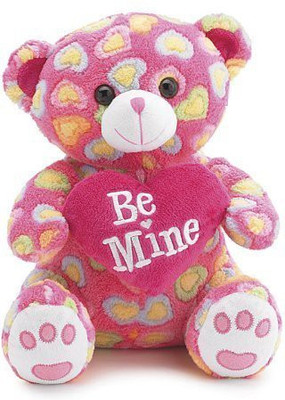 

Burton Pink "Be Mine" Teddy Bear With Colored Hearts 12" Plush(Pink)