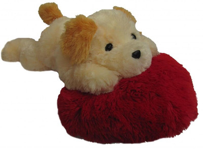 Tickles Dog on Heart Pillow 20 inch Multicolor Tickles Soft Toys