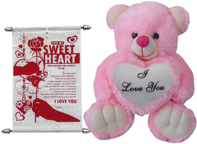 

Advance Hotline I Love You Teddy With Scroll Love Card - 40 cm(Multicolor)