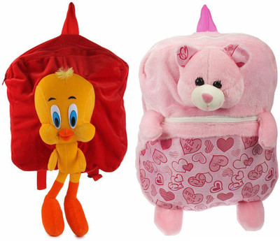 

MGP Creation Premium Red Tweety & Teddy Printed Pink Kids School Bag - 14 inch(Multicolor)