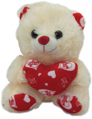 

Tickles Teddy with Heart - 7 inch(White)