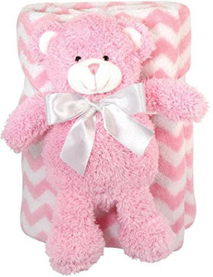 

Stephan Baby Super-Soft Coral Fleece Blanket and Floppy Bear Gift Set, Pink Chevron, 11" - 20 inch(Multicolor)