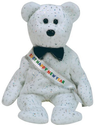 

ty Beanie Babies New Year 2007 Bear Beanie Ba - 16.5 inch(White)