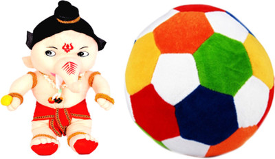 

Alexus Bal Ganesh And Football - 32 cm(Multicolor)