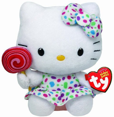 

TY Beanie Babies Hello KitLollipop - 8 inch(White)