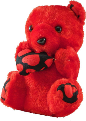 

SunPower Bear Red Heart - 19 cm(Red, Black), Black;red