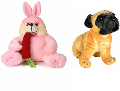 

Deals India Deals India Bunny With Carrot - 35 cm and pug dog (25 cm) - 35 cm(Multicolor)