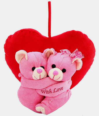 

Lata Valentine Pink Hugging Couple Teddy - 25 cm(Red[[Pink)