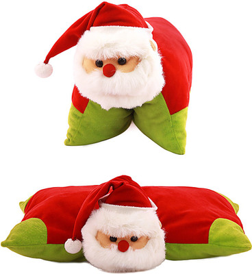 

Kuddles Soft Christmas Santa Cushion & Toy - 20 cm(Red, Green), Green;red