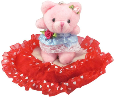 

Tickles Cute Frog Teddy Sitting On Heart - 13 cm(Pink)