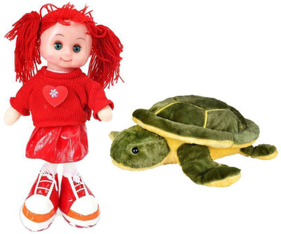 

TANISI Musical Dora Doll With Led Light & Cute Soft Tortoise Combo - 30 cm(Multicolor)
