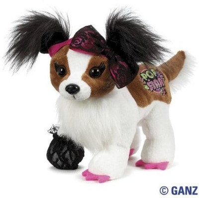 

Webkinz Rockerz Papillon Dog With Trading Cards(White)