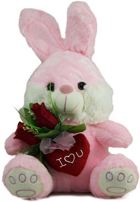 

Tickles Romantic Bunny with Rose and Heart for Valentine - 25 cm(Pink)