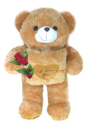 

Tickles Cute Teddy With Love Cushion Rose - 100 cm(Brown)
