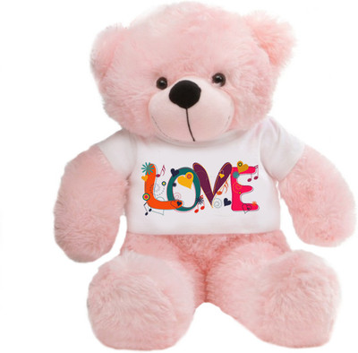 

Grab A Deal Big Teddy Bear wearing a Beautiful Love Design T-shirt - 24 Inch(Pink)
