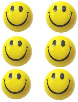 

Mplus Smiley Squeeze Stress Ball - Set of 6 - 3 inch(Yellow, Black), Black;yellow