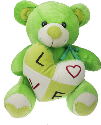 Sana MR BEAR WITH HEART - 40 cm(GREEN)