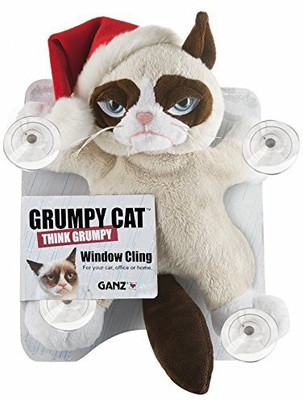 

Grumpy Cat 10" Window Cling with Santa Hat - 20 inch(Multicolor)